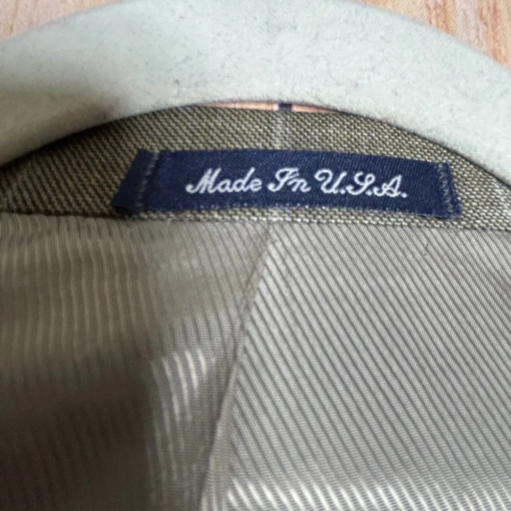 Loro Piana Daniel Cremieux Blazer Mens 42R Tan Windowpane Wool Sport Coat Luxury